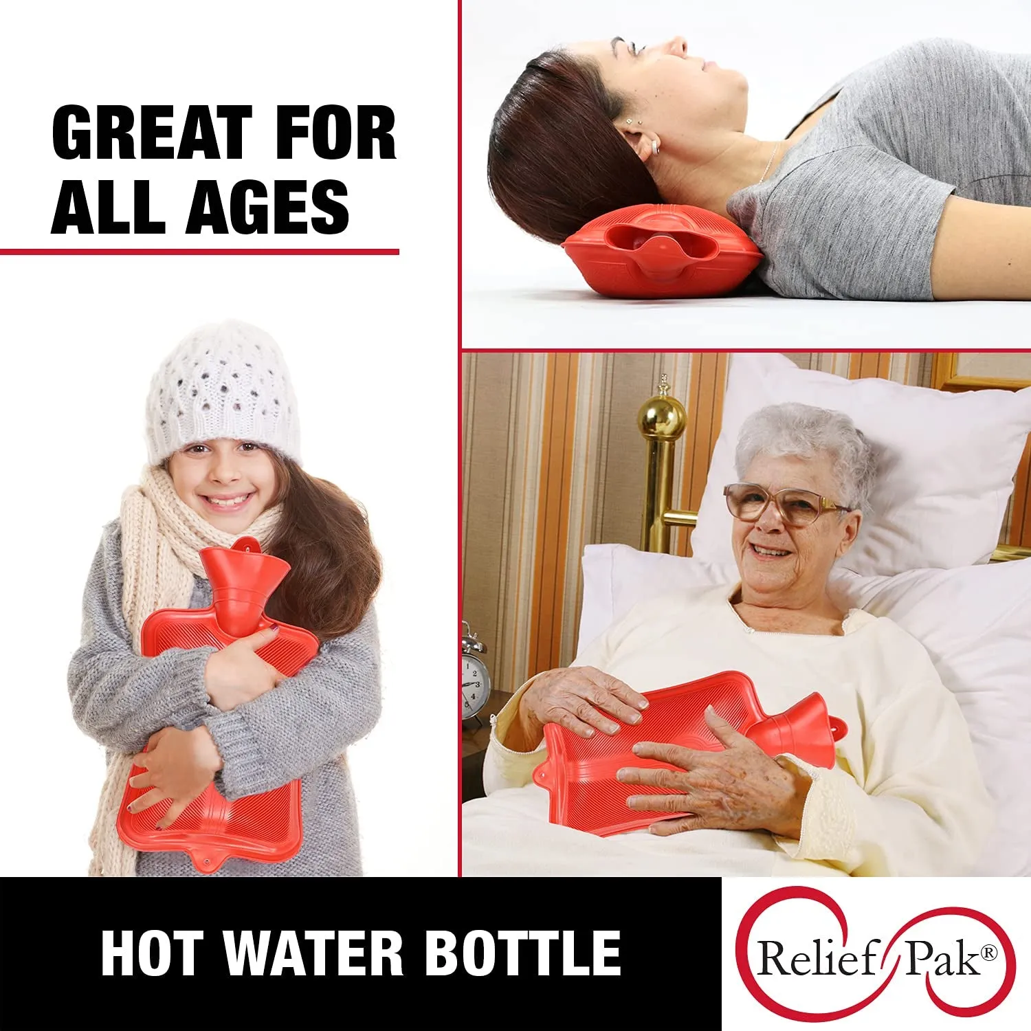 0394 (Medium) Rubber Hot Water Heating Pad Bag for Pain Relief