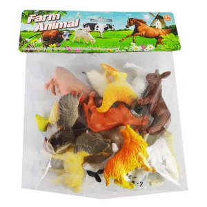 12pc. Toy Farm Animals in Bag