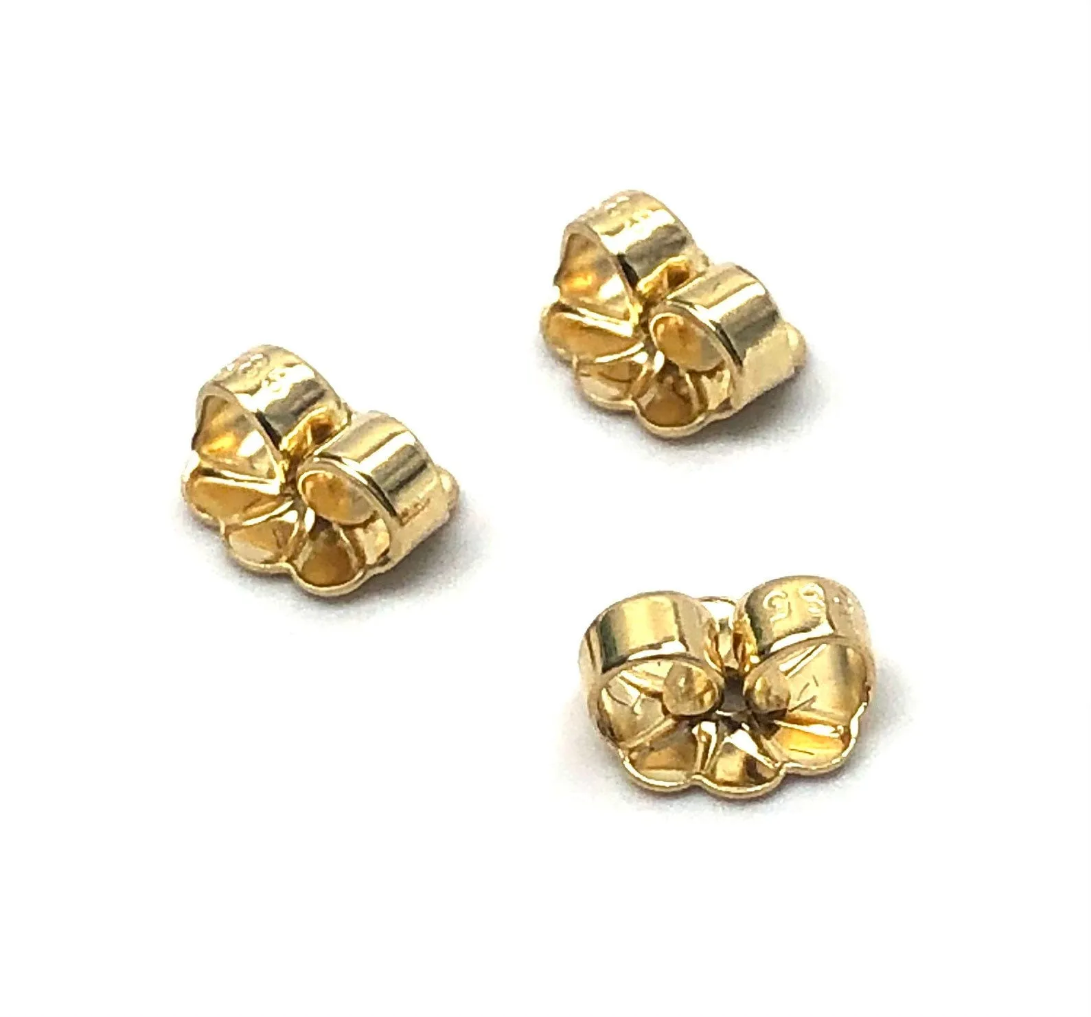 14K solid yellow gold flower earring backing, SKU# 11-27-601