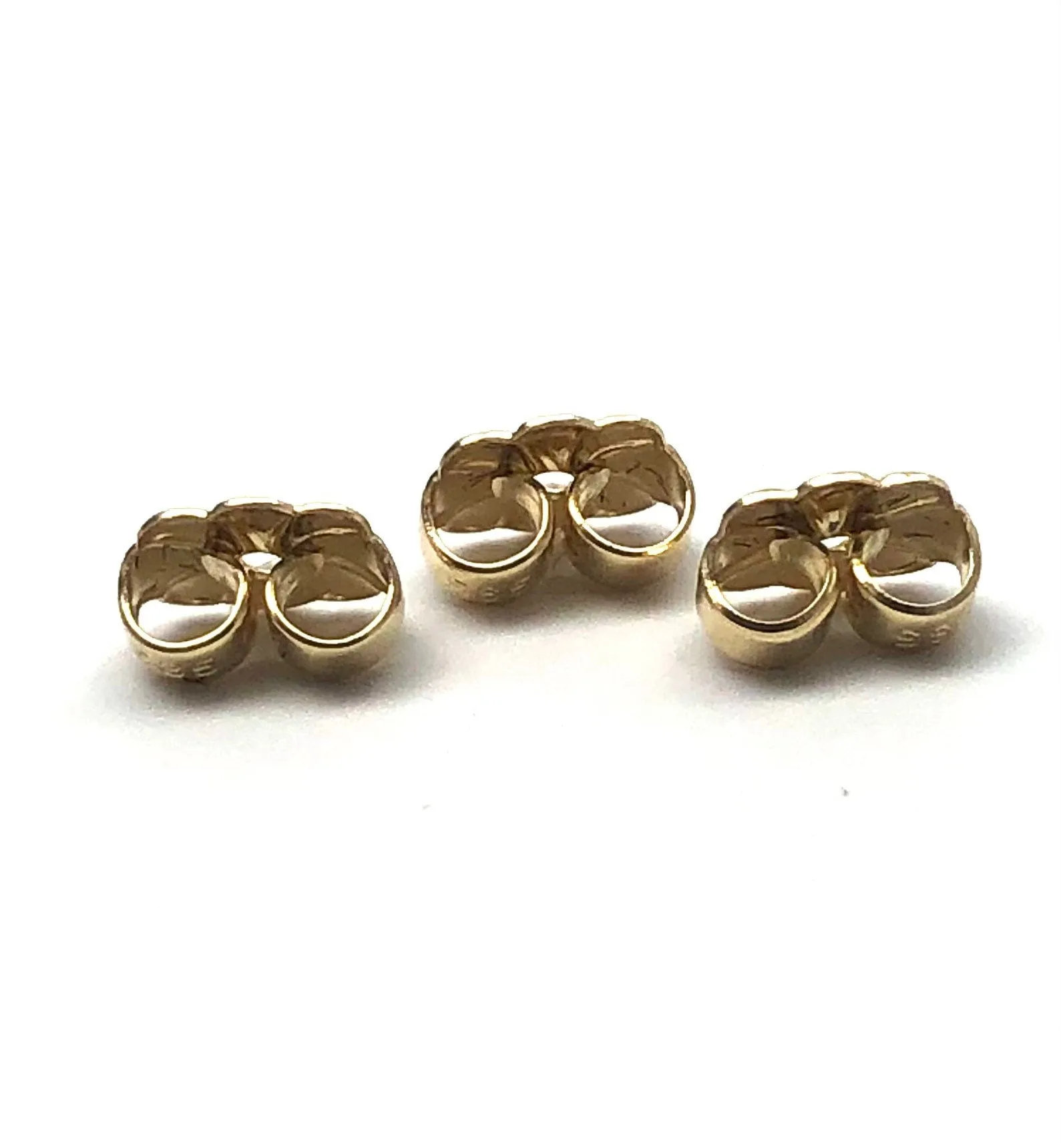14K solid yellow gold flower earring backing, SKU# 11-27-601