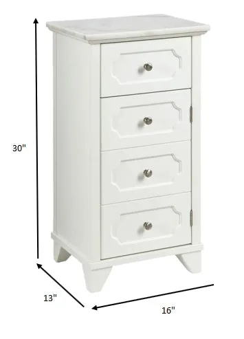 16" X 13" X 30" White Stunning Cabinet