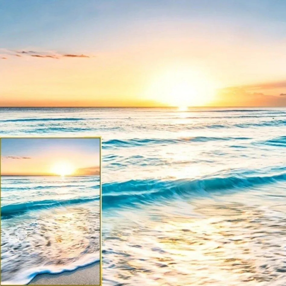 3 Piece Stunning Sea Sunset Framed Canvas Wall Art