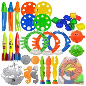 34Pcs Set Pool Diving Swimming Toys for Kids Summer Underwater Game Toys