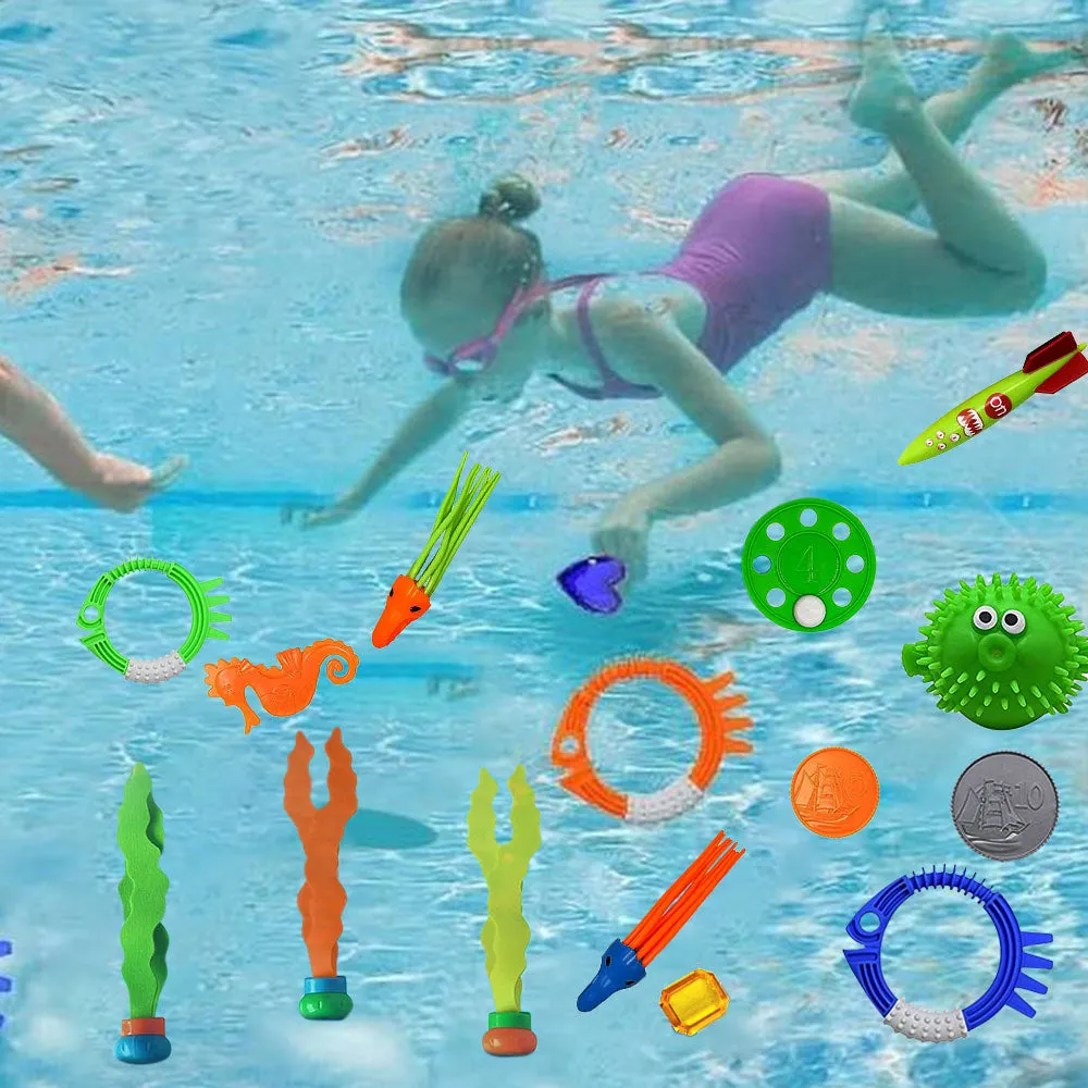 34Pcs Set Pool Diving Swimming Toys for Kids Summer Underwater Game Toys