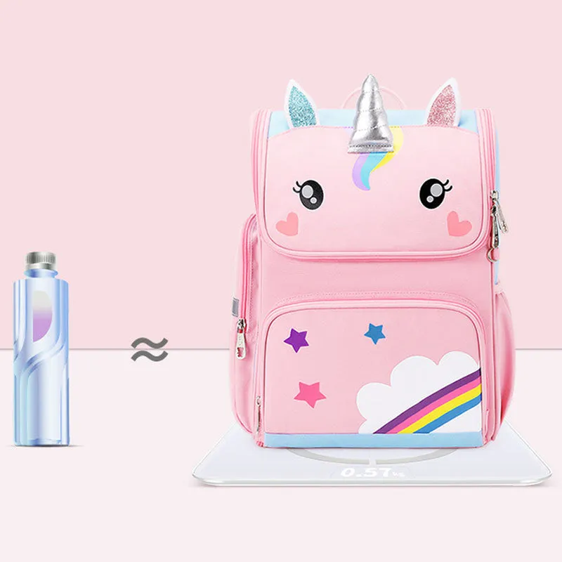 3D Cartoon Unicorn Backpacks Kids Bookbag For Grade 3-6 Student