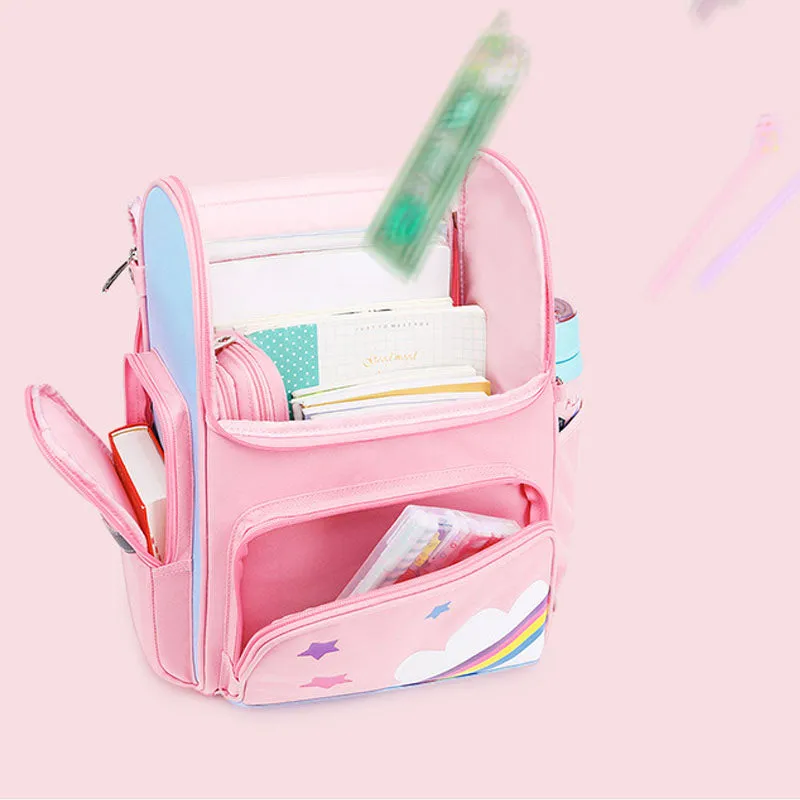 3D Cartoon Unicorn Backpacks Kids Bookbag For Grade 3-6 Student