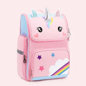 3D Cartoon Unicorn Backpacks Kids Bookbag For Grade 3-6 Student