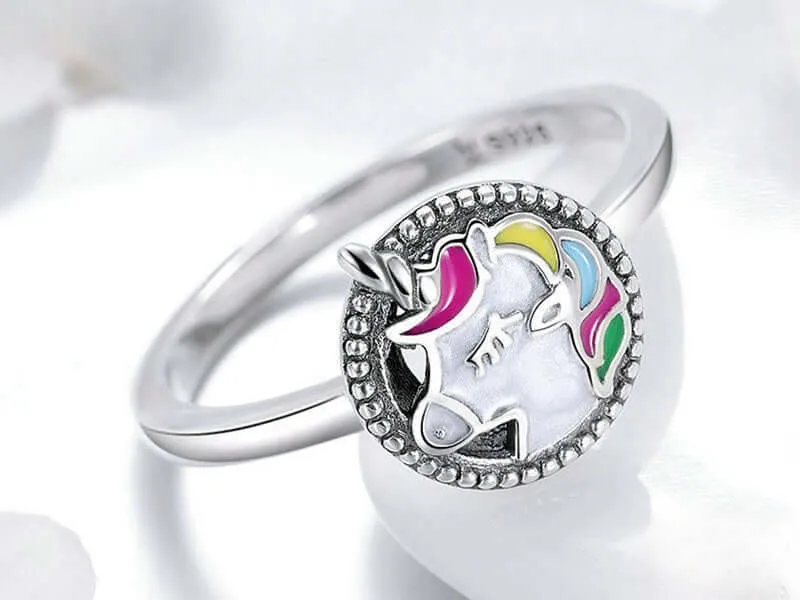 925 Silver Gorgeous Unicorn Ring