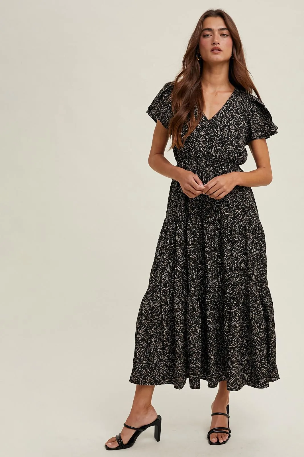 Abstract Tulip Midi Dress