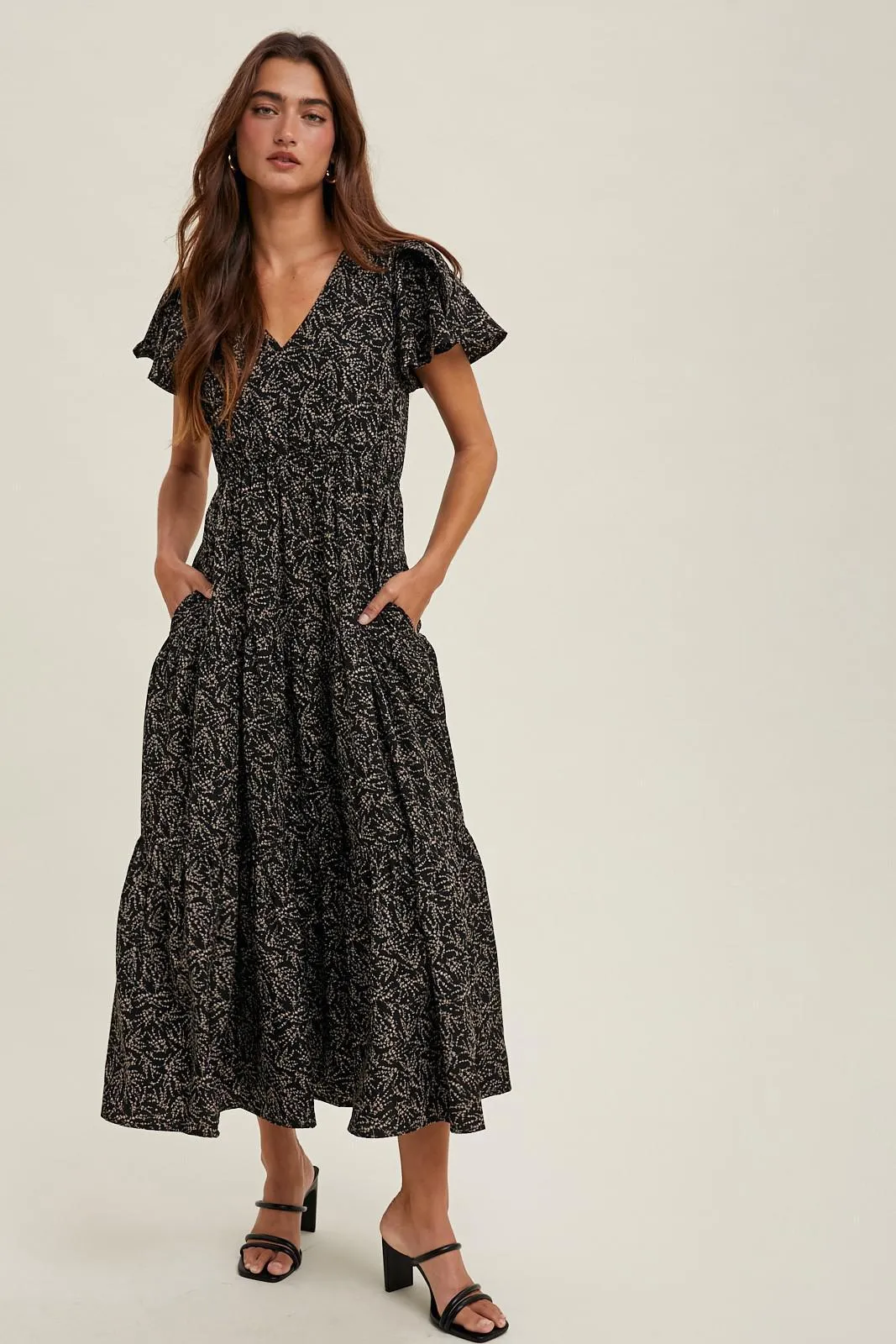 Abstract Tulip Midi Dress