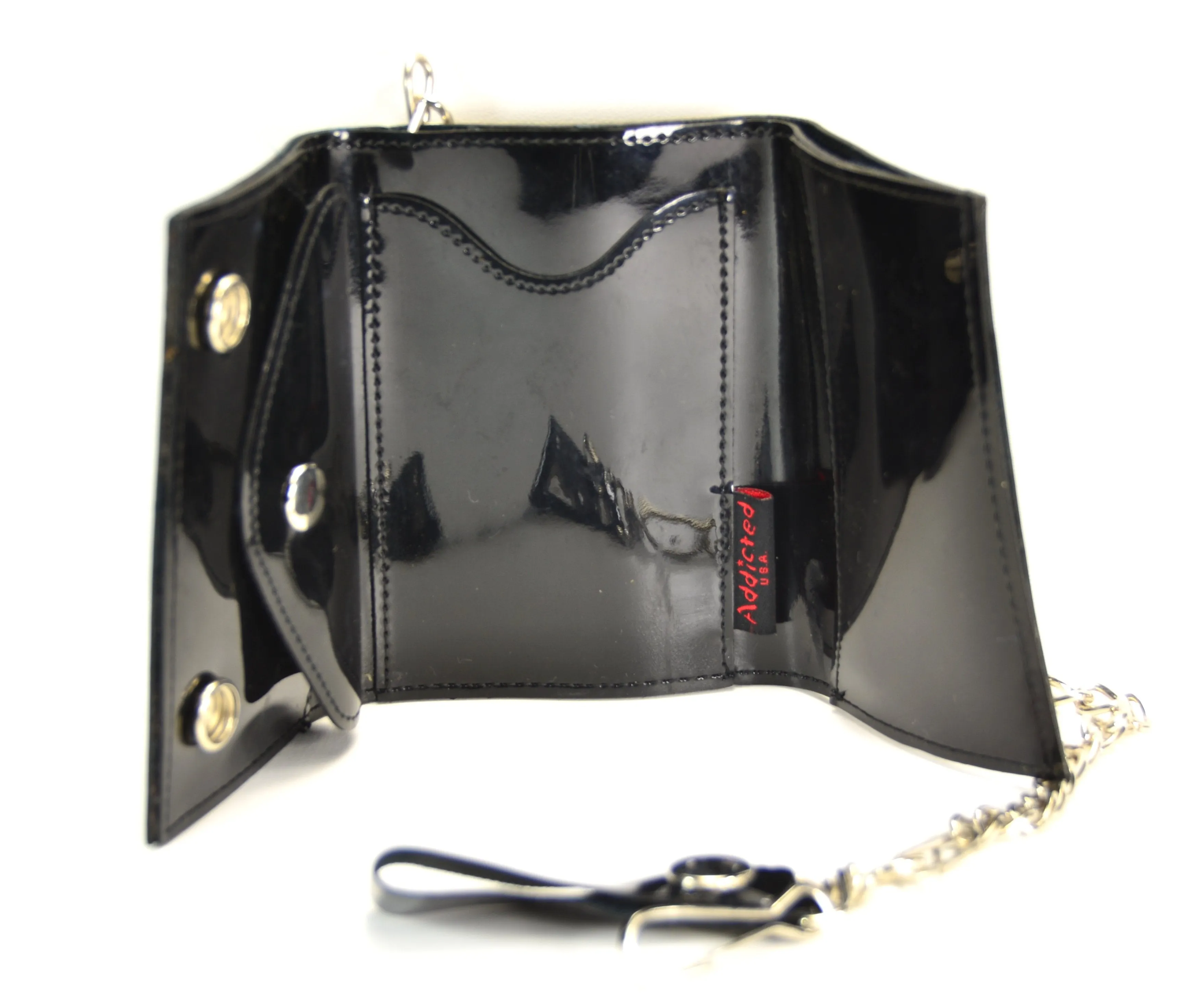 AssortedTri Fold Wallet With Black Skull Prints All Over