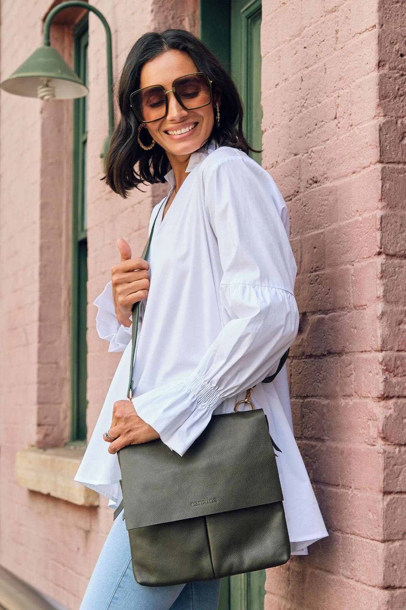Barcelona Leather Handbag Olive Soft Leather