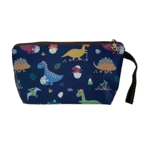 Blue Playful Dinos Dumpling Cosmetic Bag