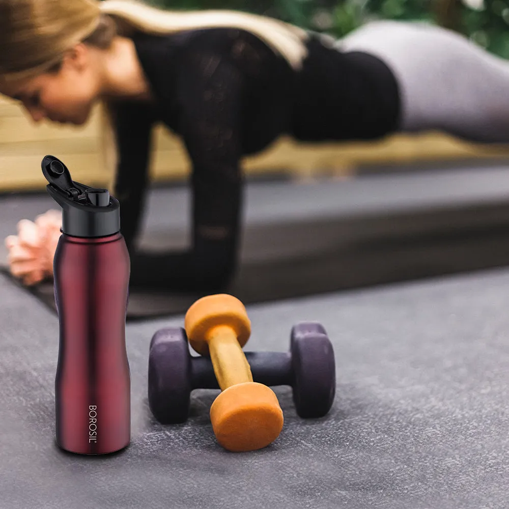 Borosil Grip n Sip Maroon