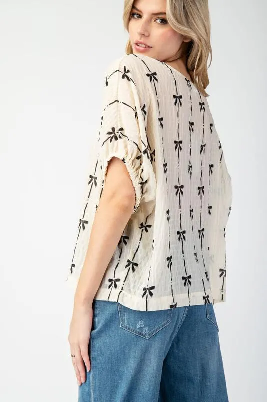 Bow Printed Blouse