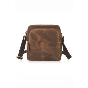 Brown - natural leather bag model 191535 galanter