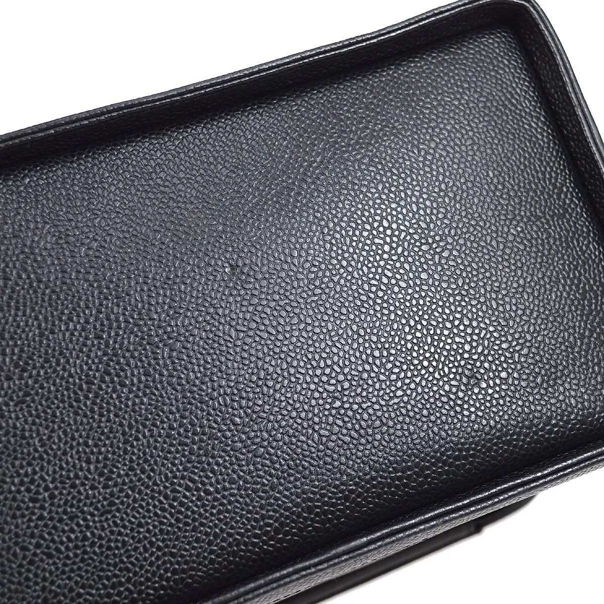 CHANEL 1994-1996 Circled CC Vanity Handbag Black Caviar 01531
