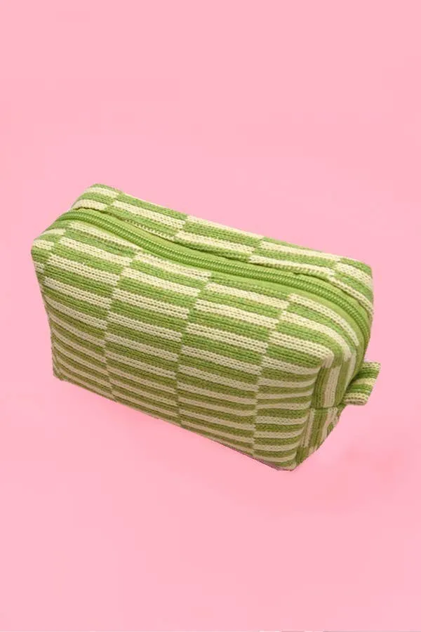 CHECKER MAKEUP COSMETIC POUCH BAG