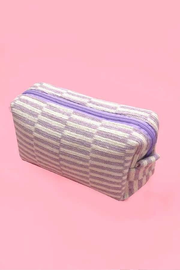 CHECKER MAKEUP COSMETIC POUCH BAG