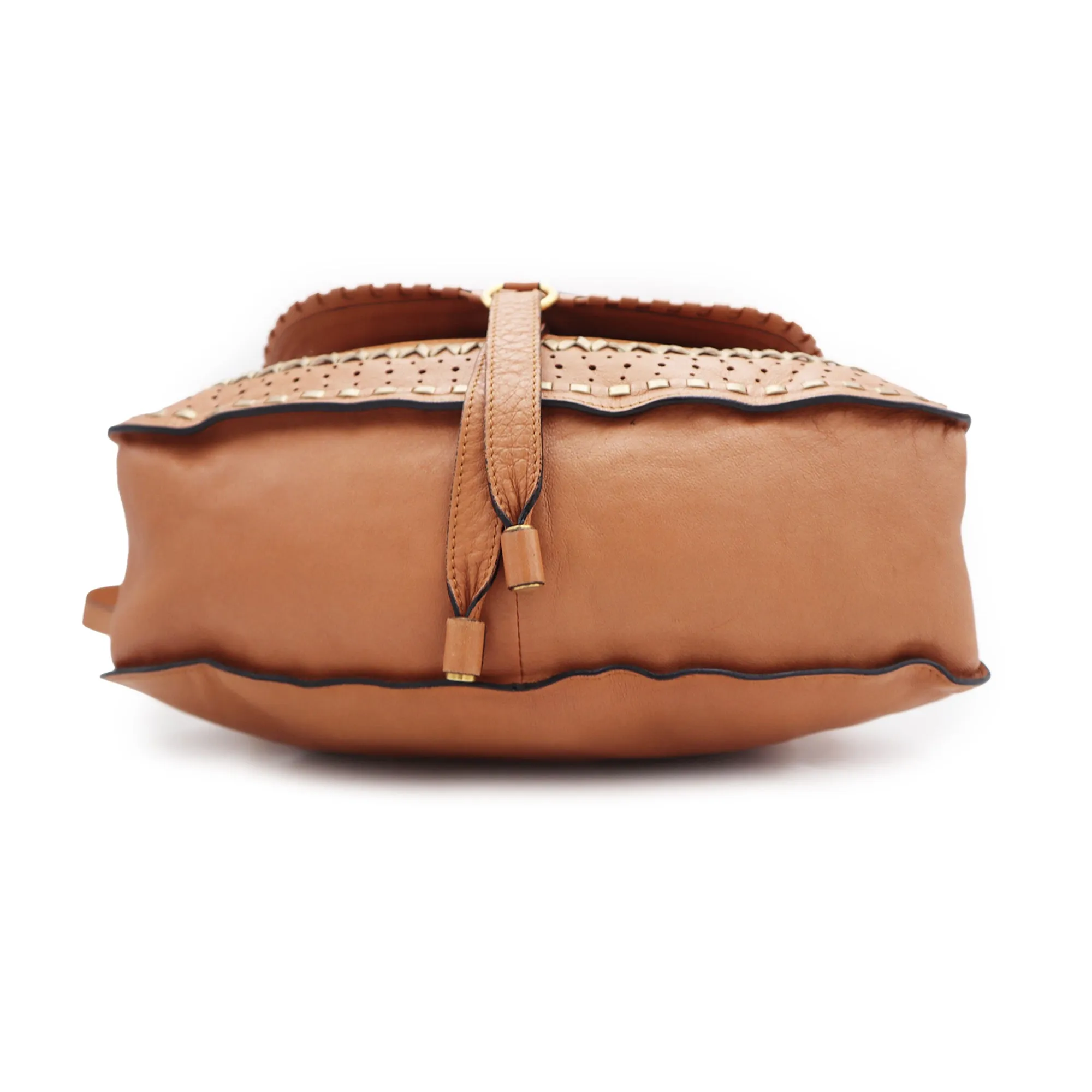 Chloe Calfskin Medium Perforated Marcie Top Handle Bag