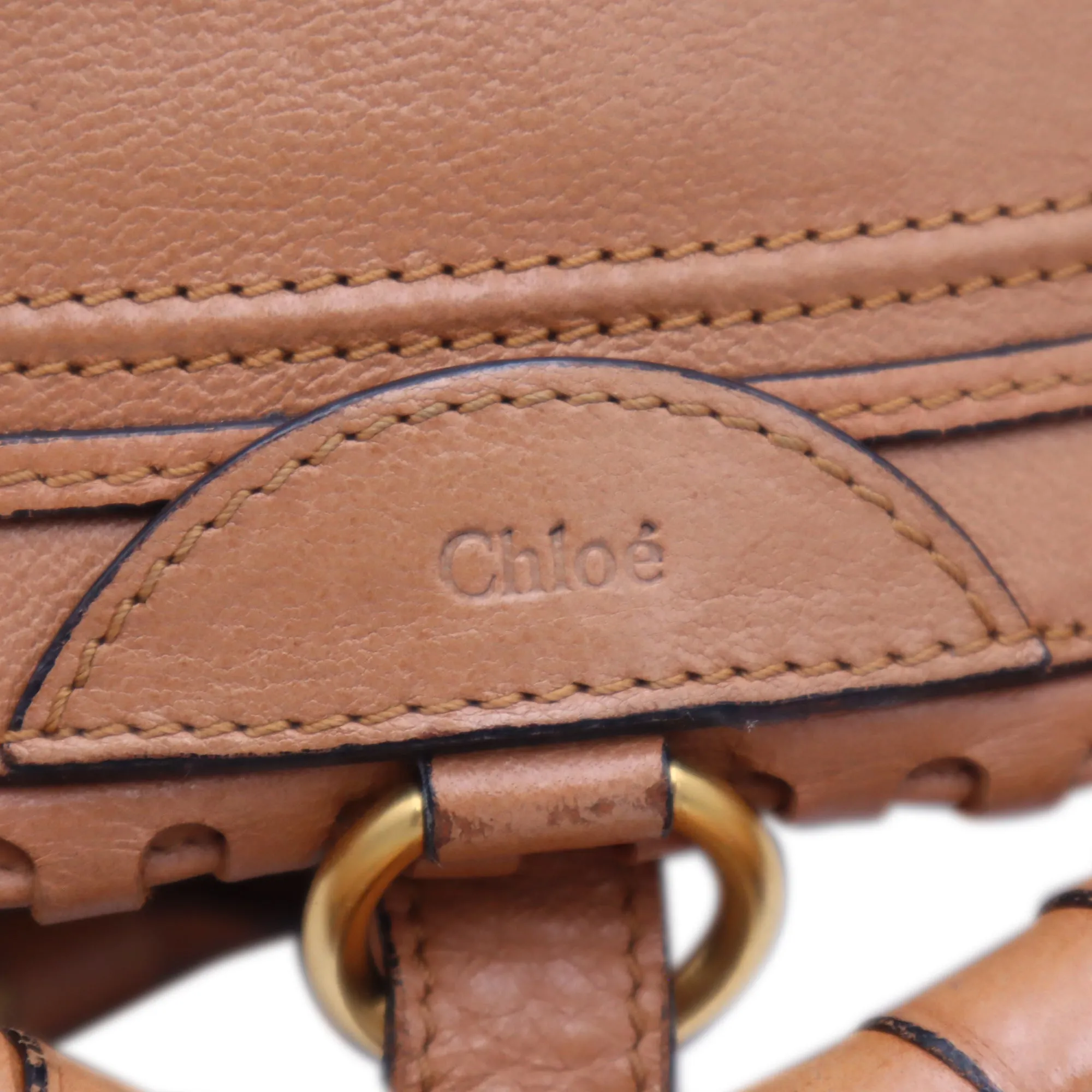 Chloe Calfskin Medium Perforated Marcie Top Handle Bag