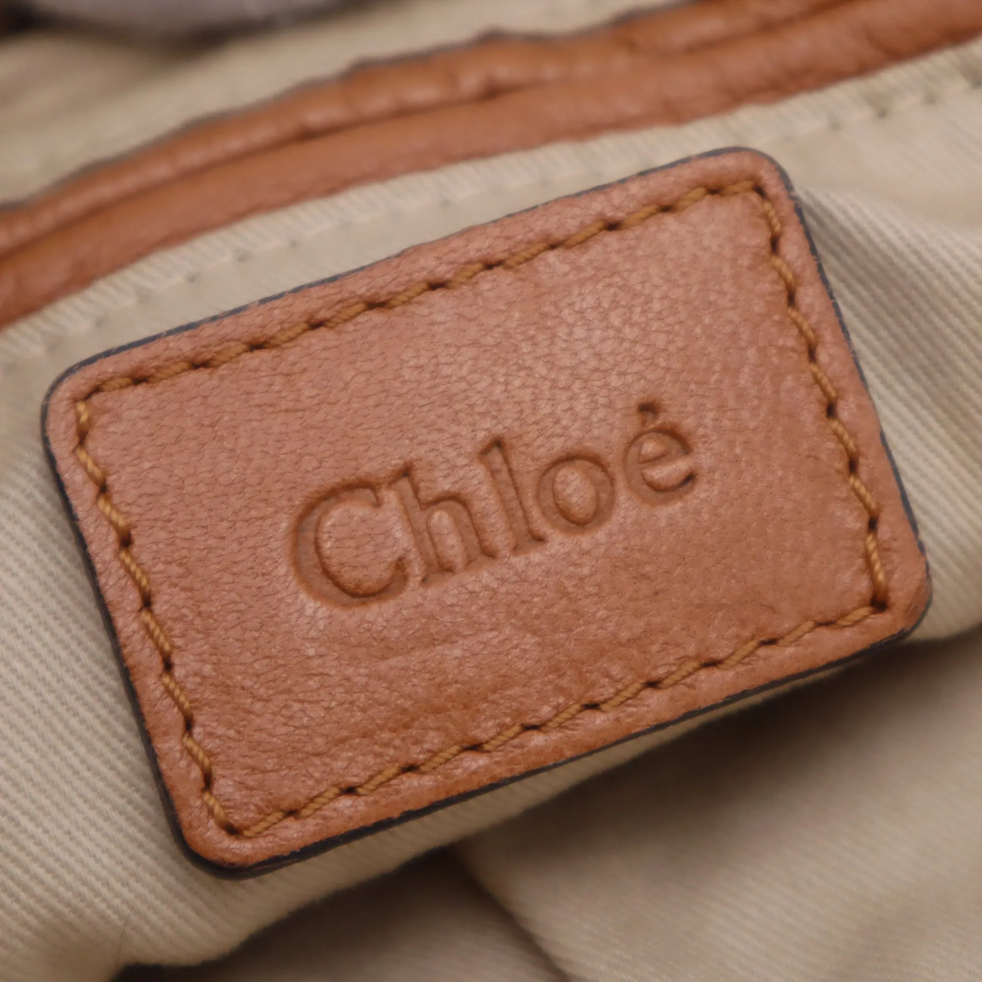 Chloe Calfskin Medium Perforated Marcie Top Handle Bag