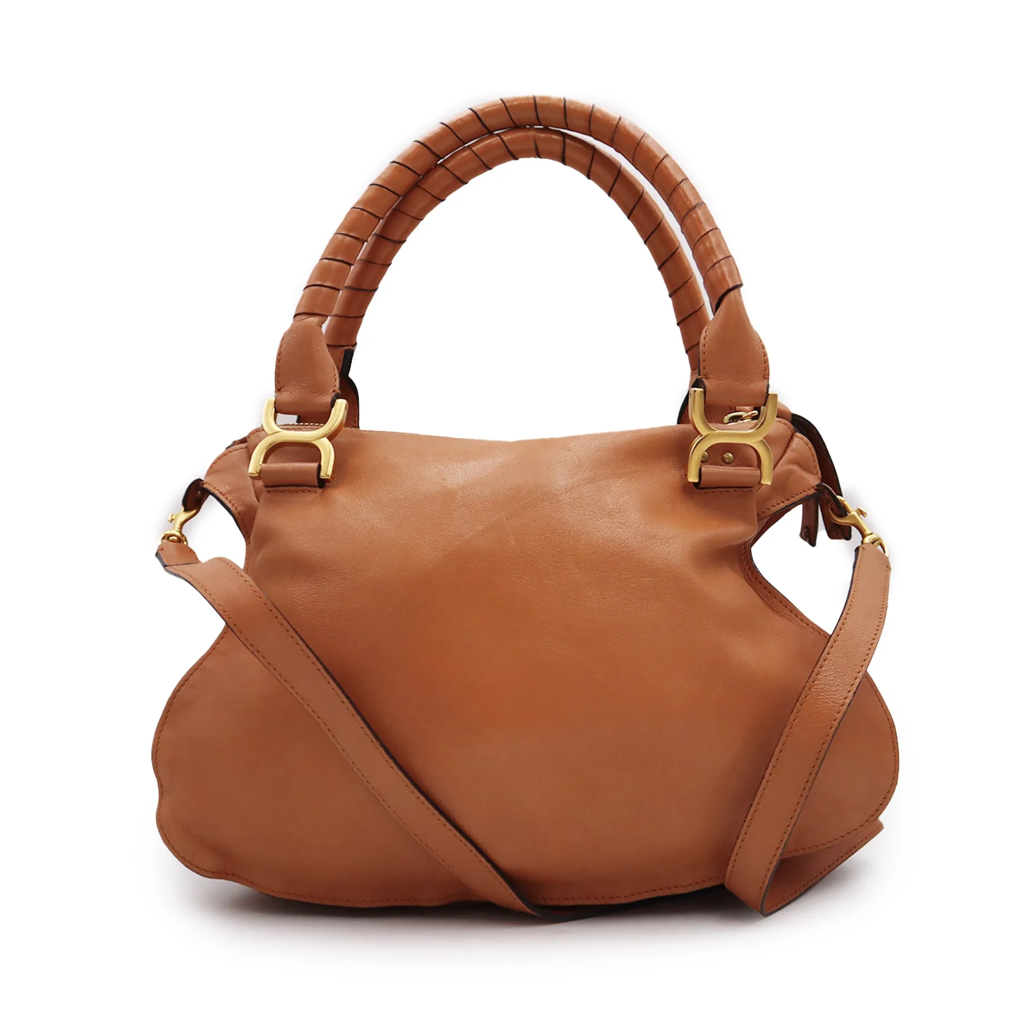 Chloe Calfskin Medium Perforated Marcie Top Handle Bag