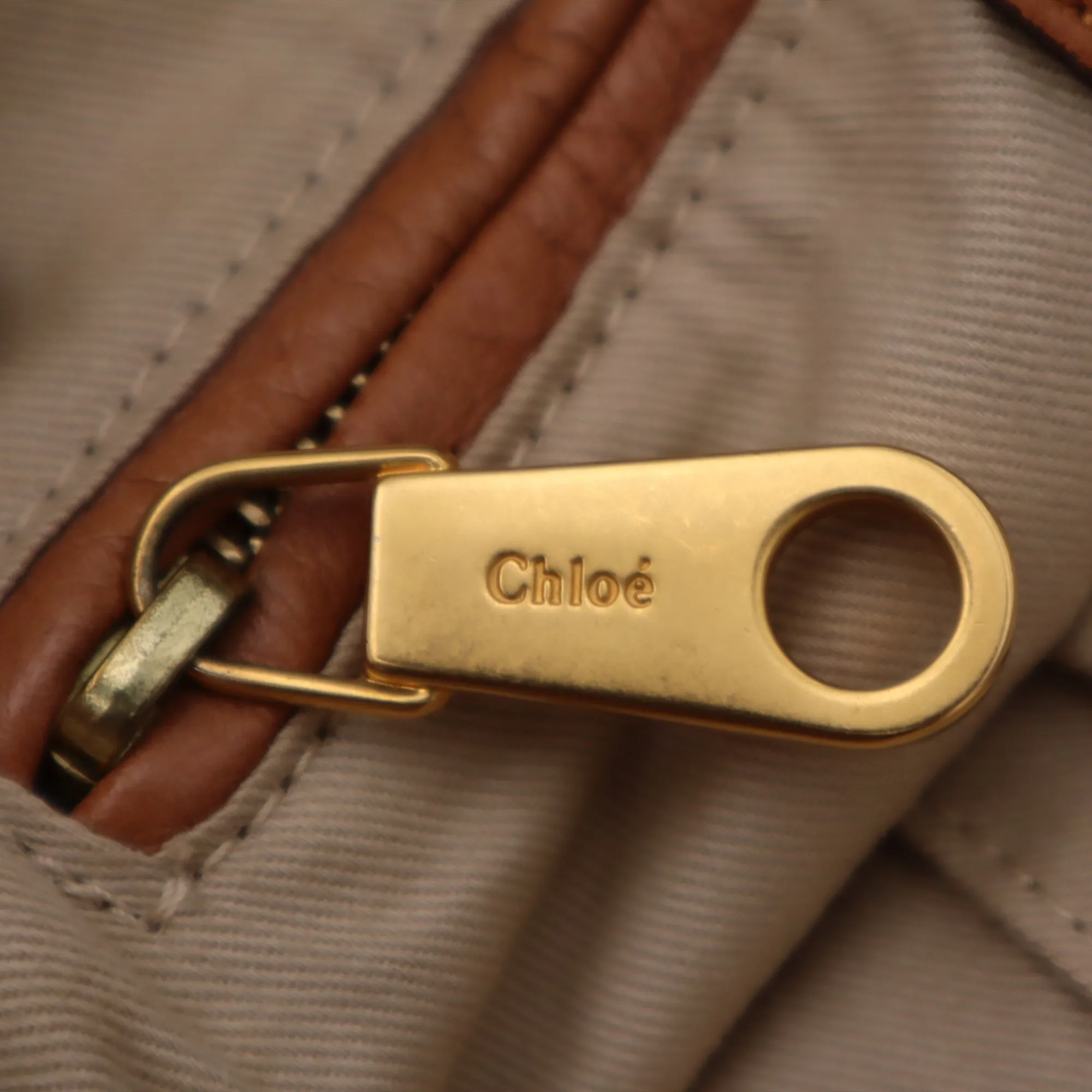 Chloe Calfskin Medium Perforated Marcie Top Handle Bag