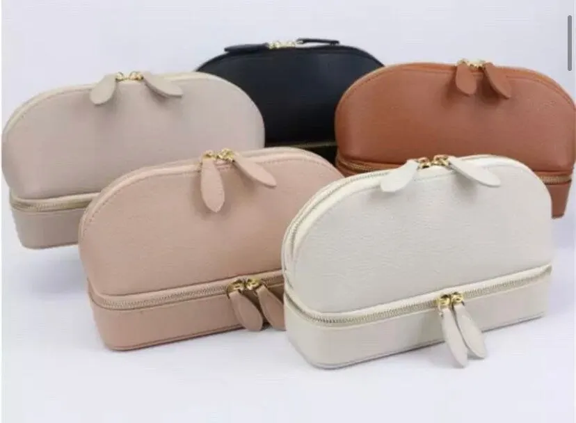 Custom leather 2 in 1 jewelry/makeup travel bag, jewelry case, box, bridesmaids gift, vacation, traveling case,vanity pouch