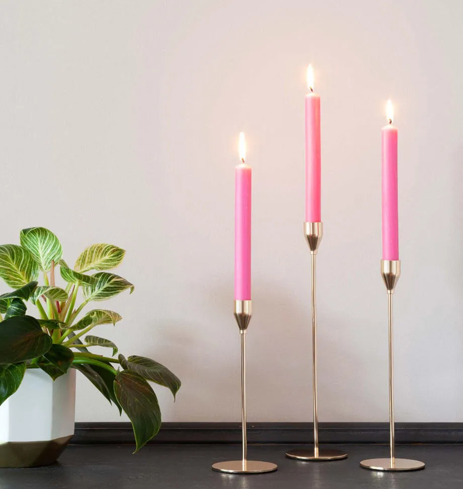 Deep Pink 10-inch Stunning Dinner Candles (Pack of 6)