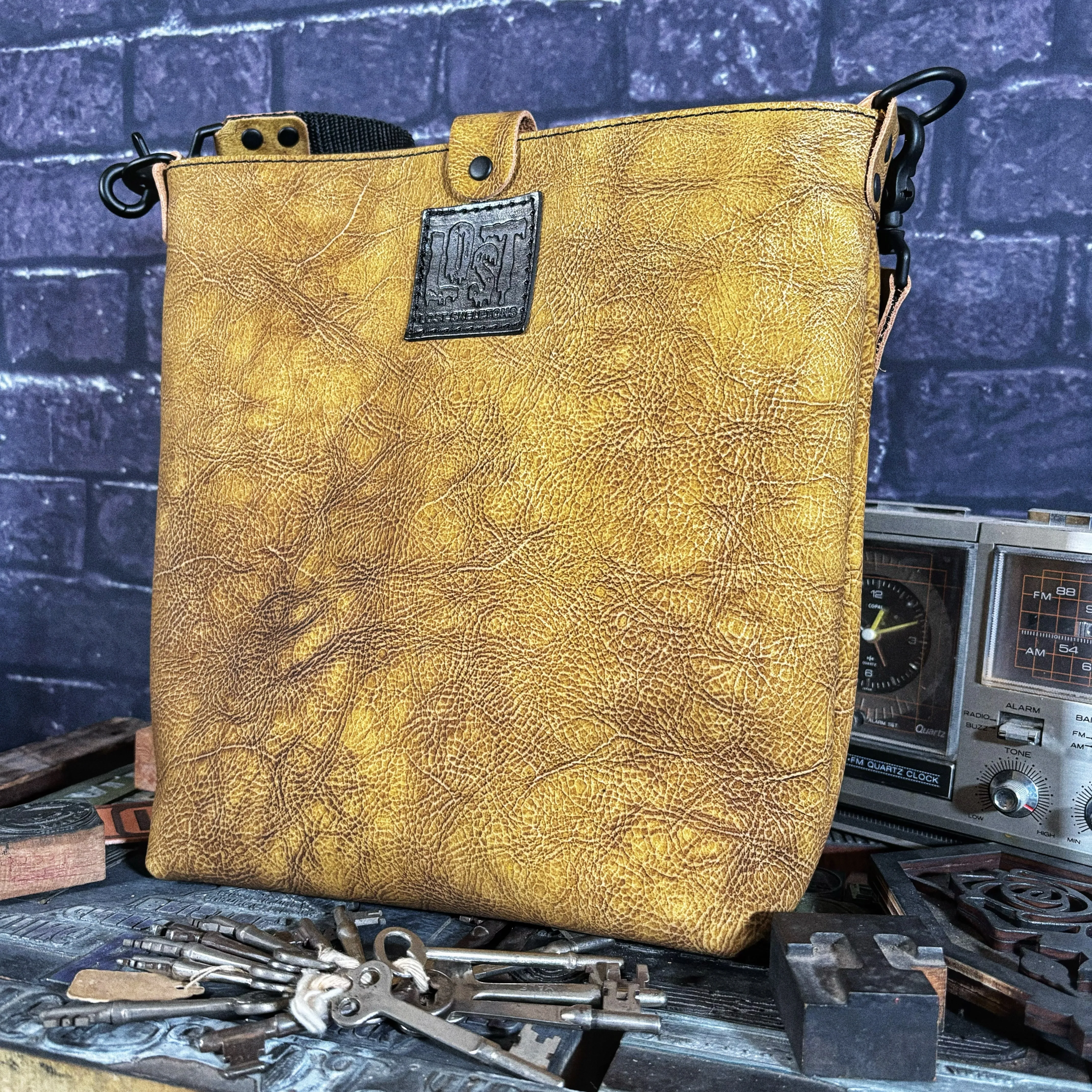 Dinosaur Skin Handmade Green Leather Crossbody Bag