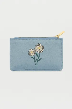 Embroidered Daisy Card Purse