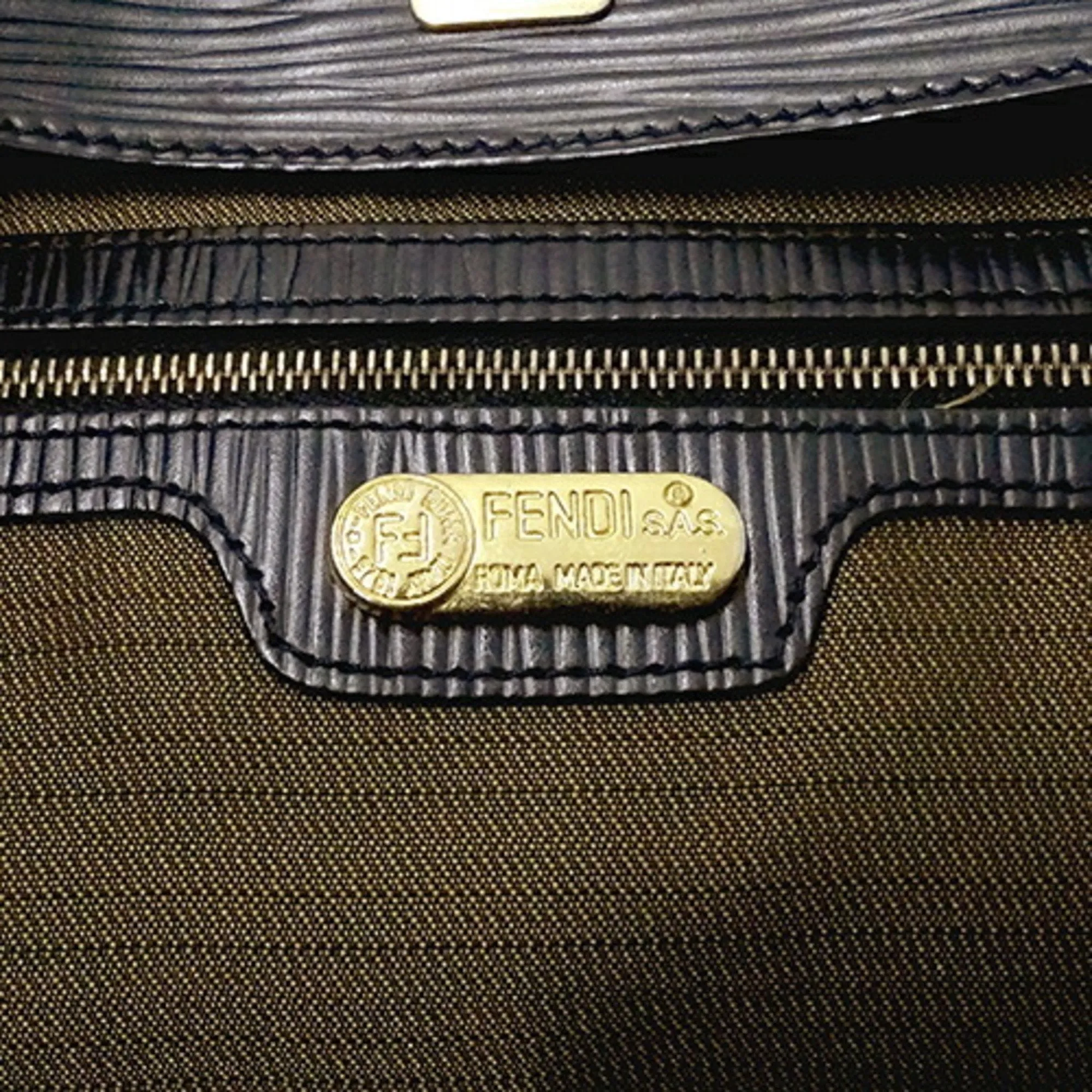 FENDI bag Lady's tote shoulder leather black