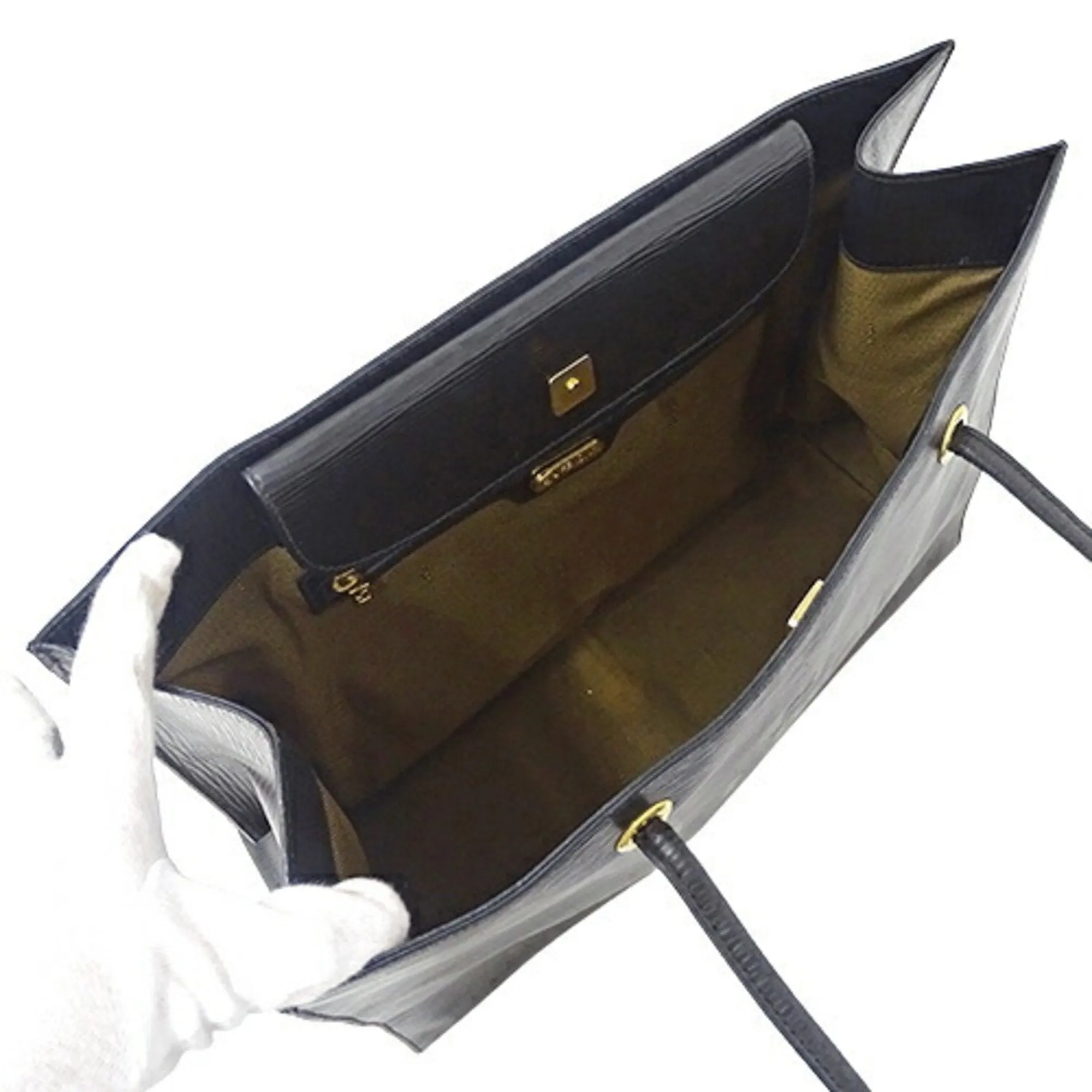 FENDI bag Lady's tote shoulder leather black