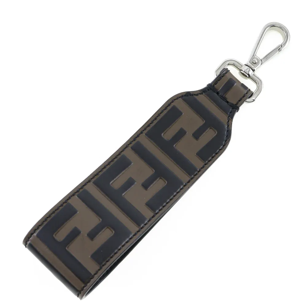 FENDI charm leather Brown key ring FF logo Women(Unisex) Used