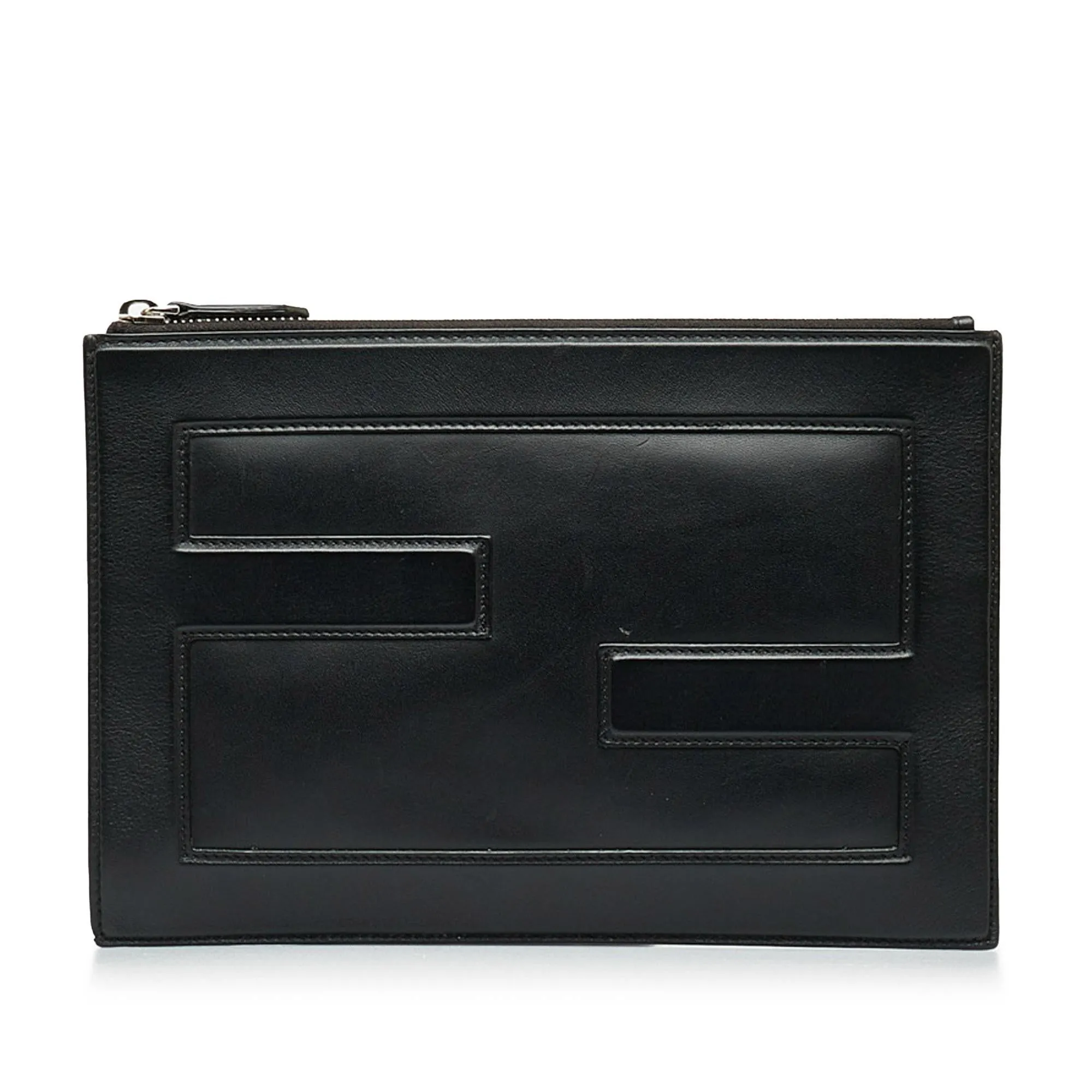 Fendi FF Leather Zip Clutch (SHG-Pnk2mm)