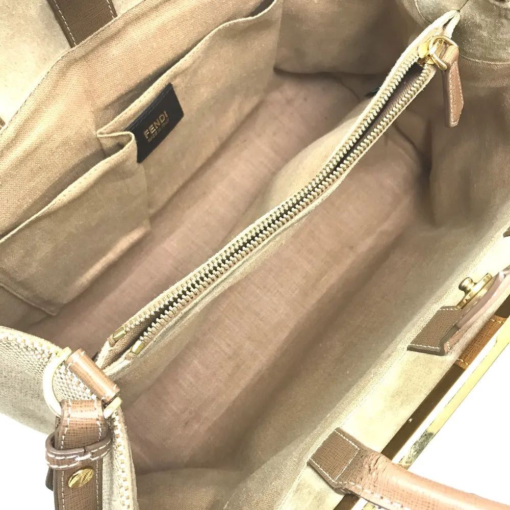 FENDI Handbag 8BH250 Canvas / leather Brown To joule Women Used