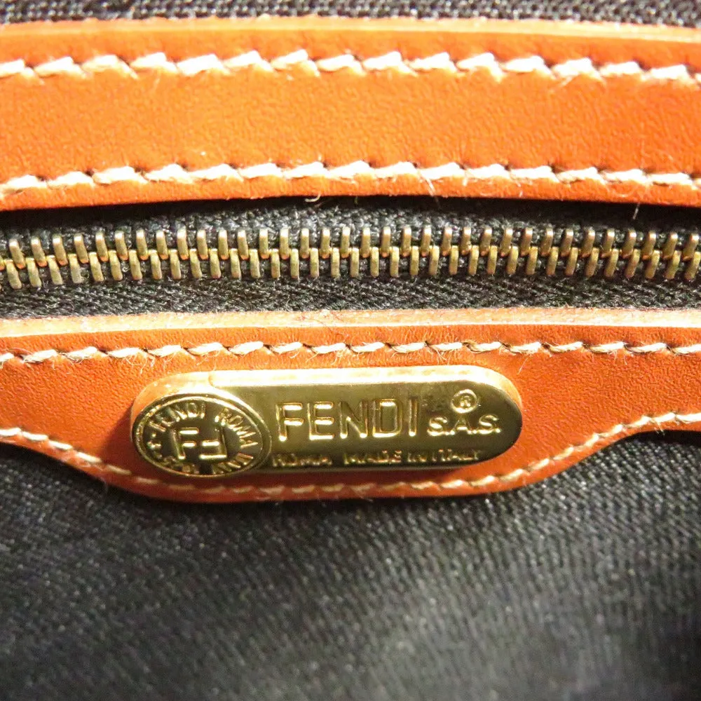 FENDI Handbag PVC Brown Pekan Women Used