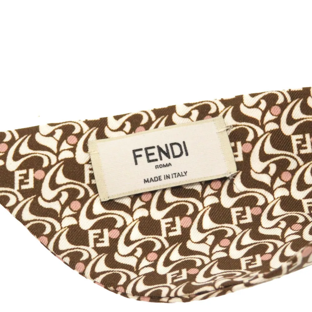 FENDI Other accessories Silk, Plastic Brown Zucca Pattern Hair Clip