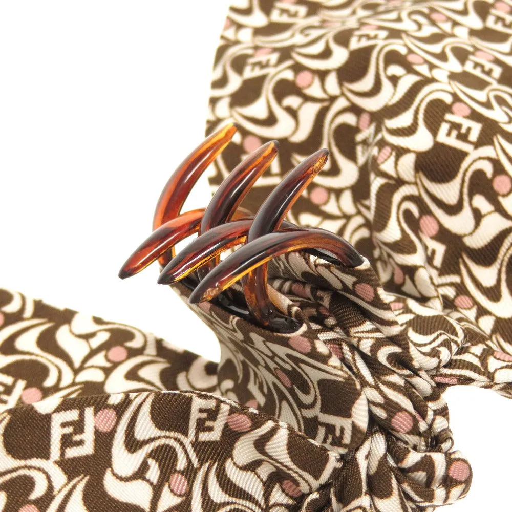 FENDI Other accessories Silk, Plastic Brown Zucca Pattern Hair Clip