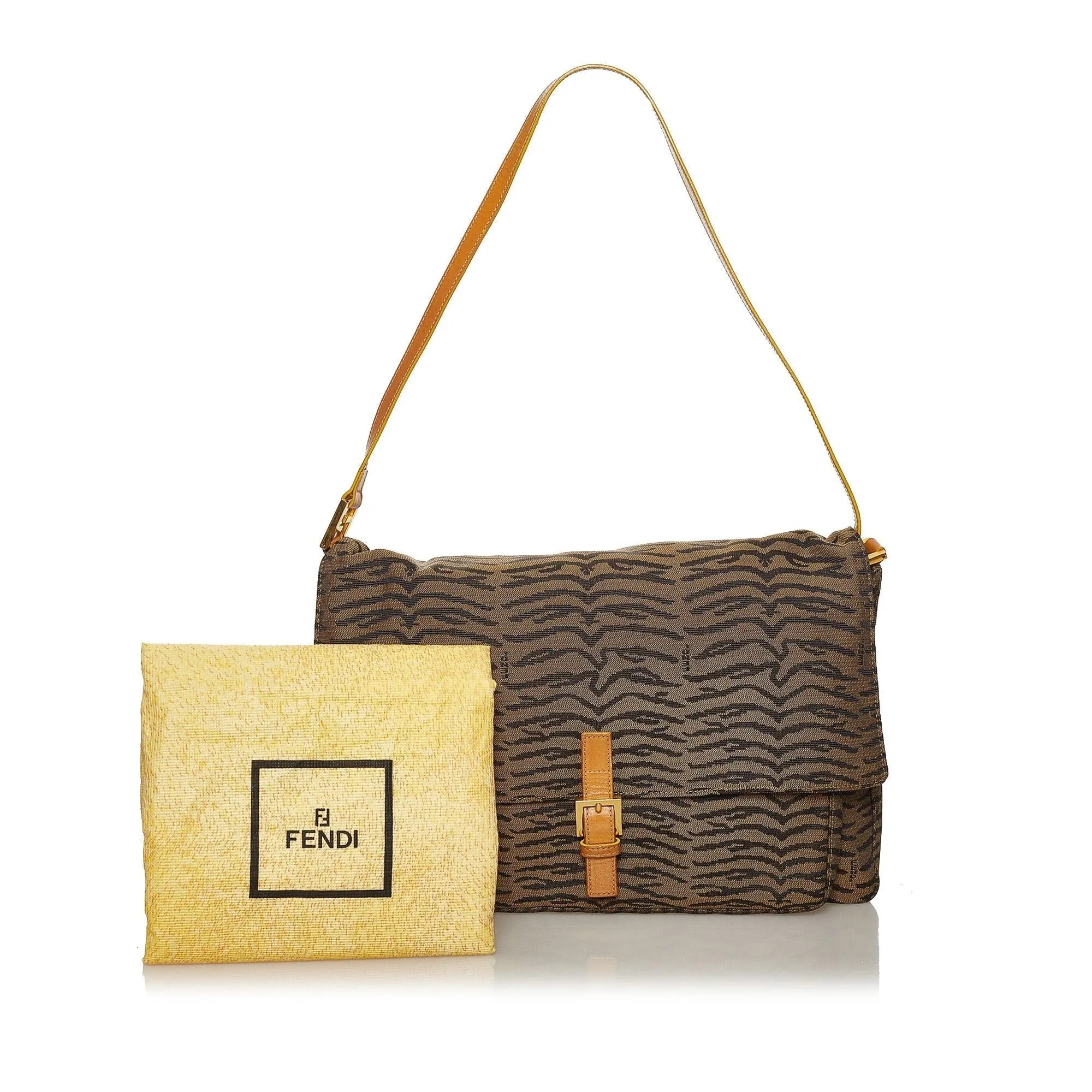 Fendi Tiger Print Canvas Shoulder Bag (SHG-37574)