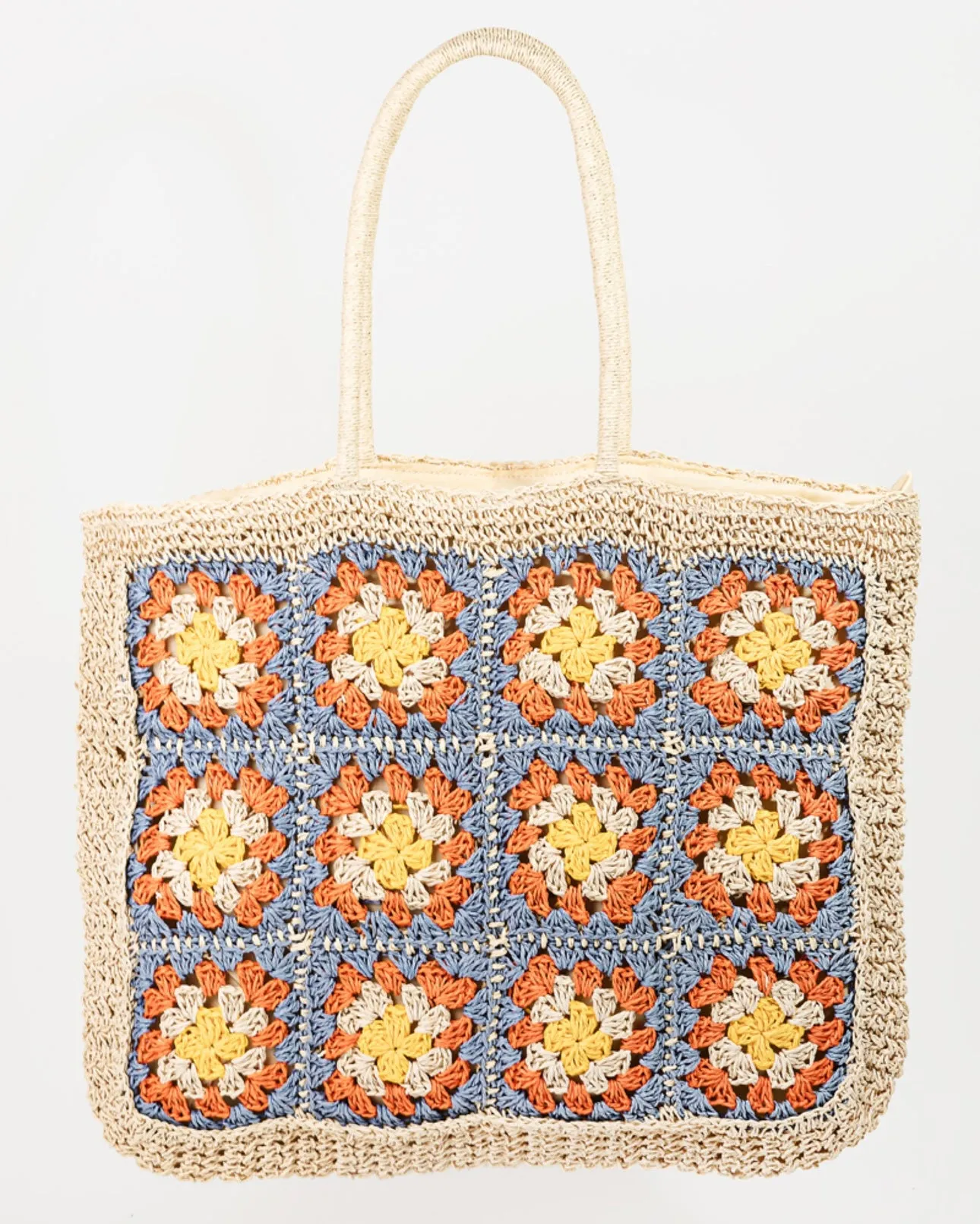Figi Floral Straw Tote Bag