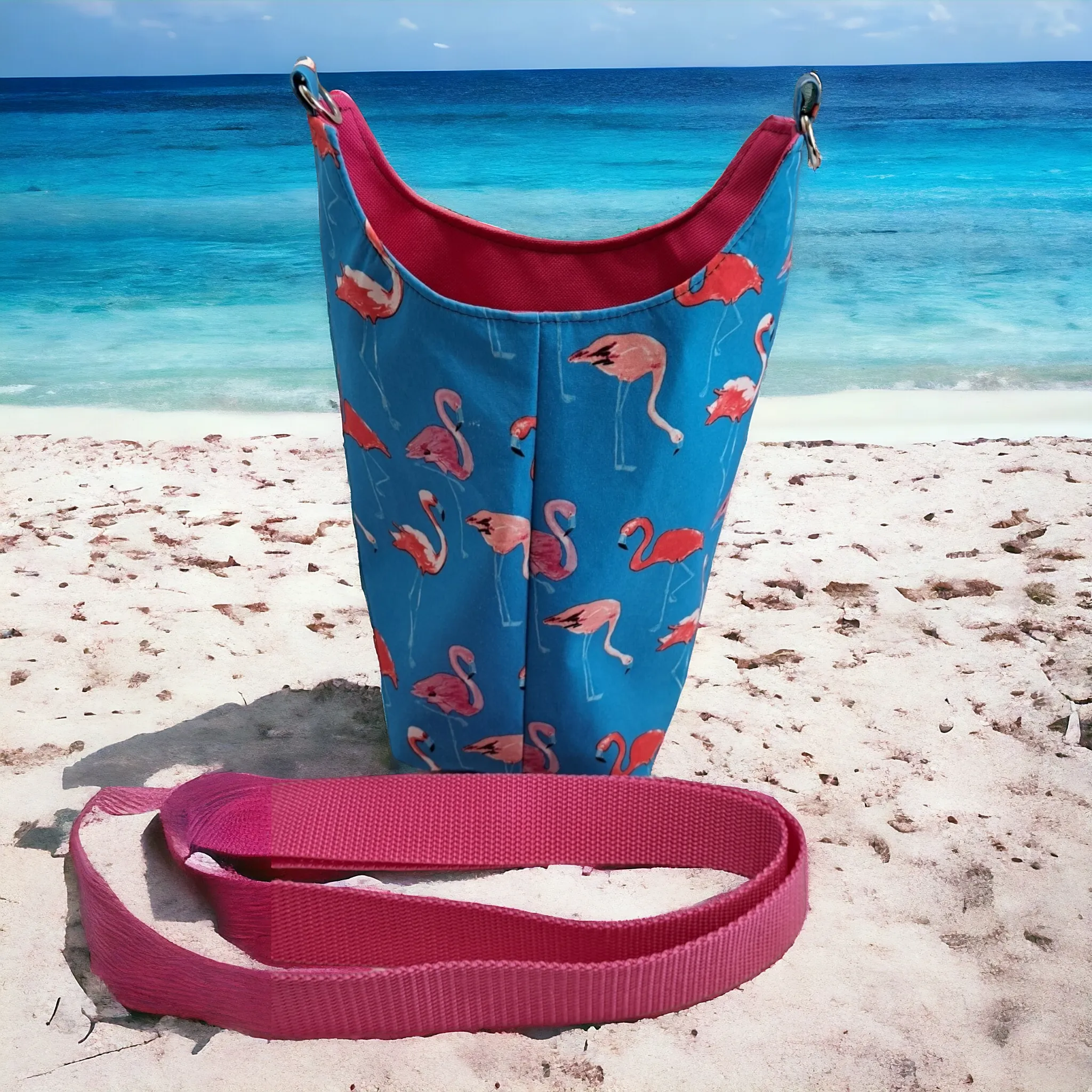 Flamingo inspired water bottle bag