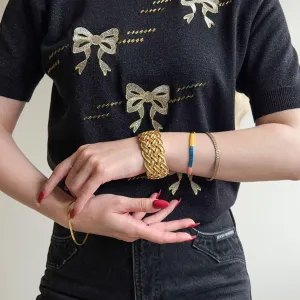 Gorgeous 1970s Golden Woven Cuff