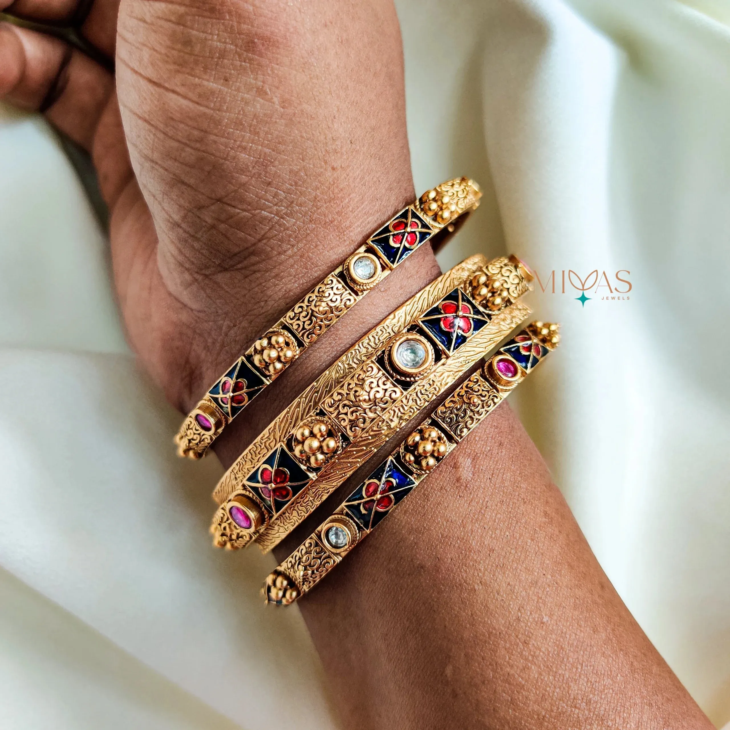 Gorgeous Antique Finish Bangles - Set of 6