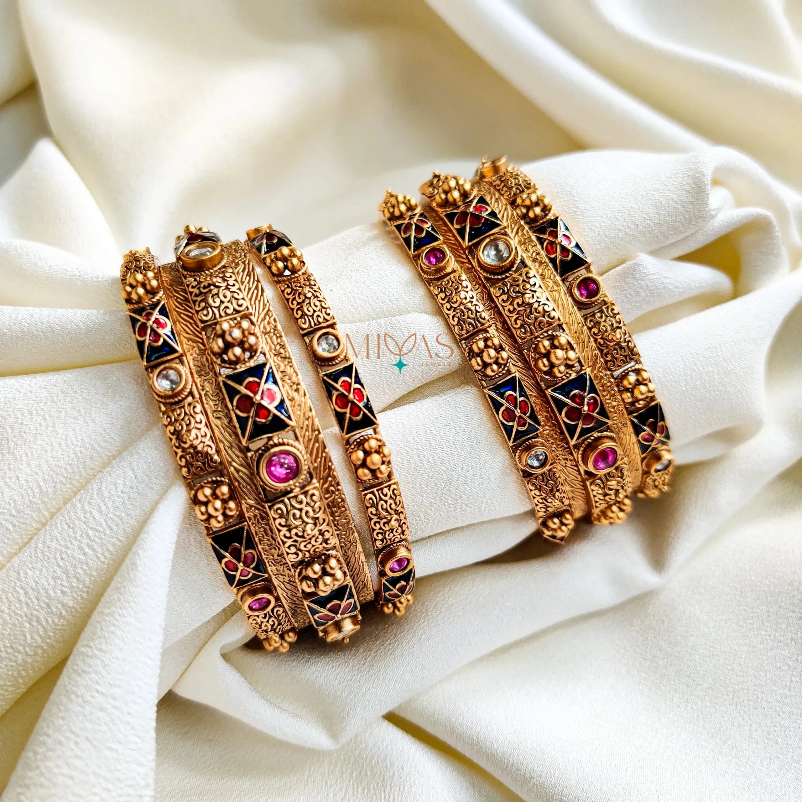 Gorgeous Antique Finish Bangles - Set of 6