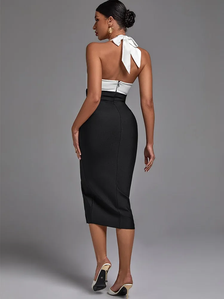 Gorgeous Backless Black Lace Bodycon Outfit