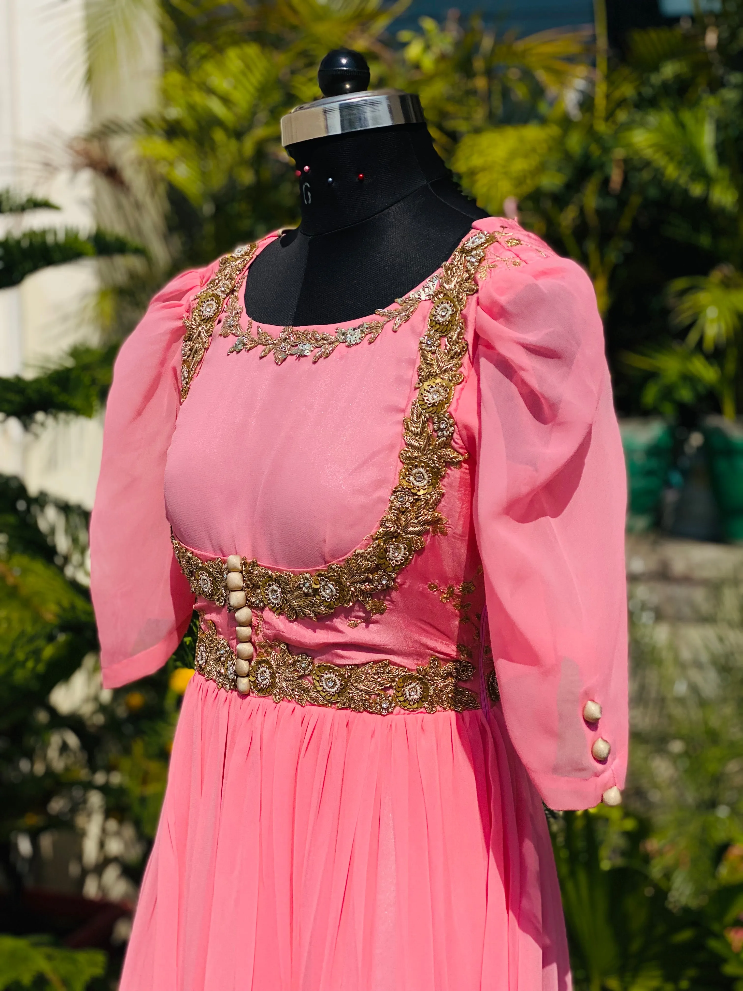 Gorgeous Pink Embroidered Anarkali