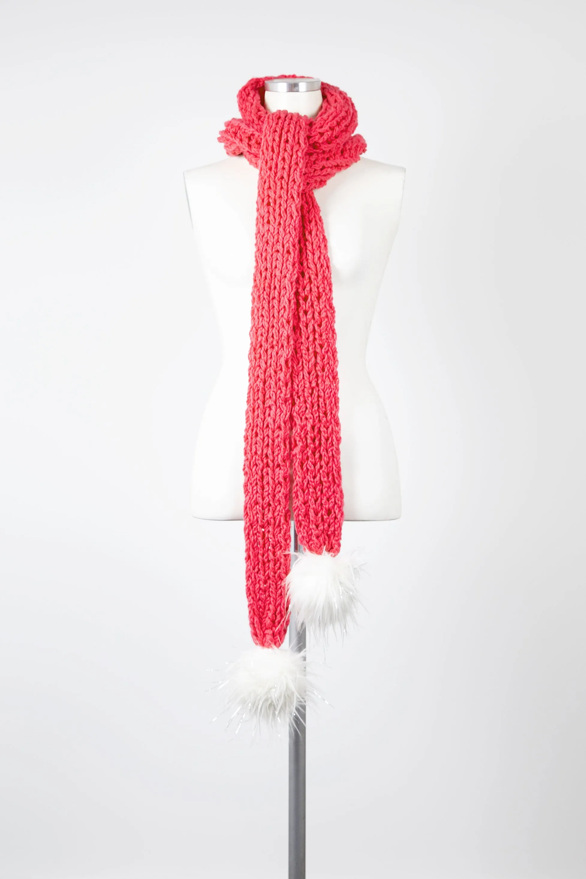 Gorgeous Pink with balls scarf