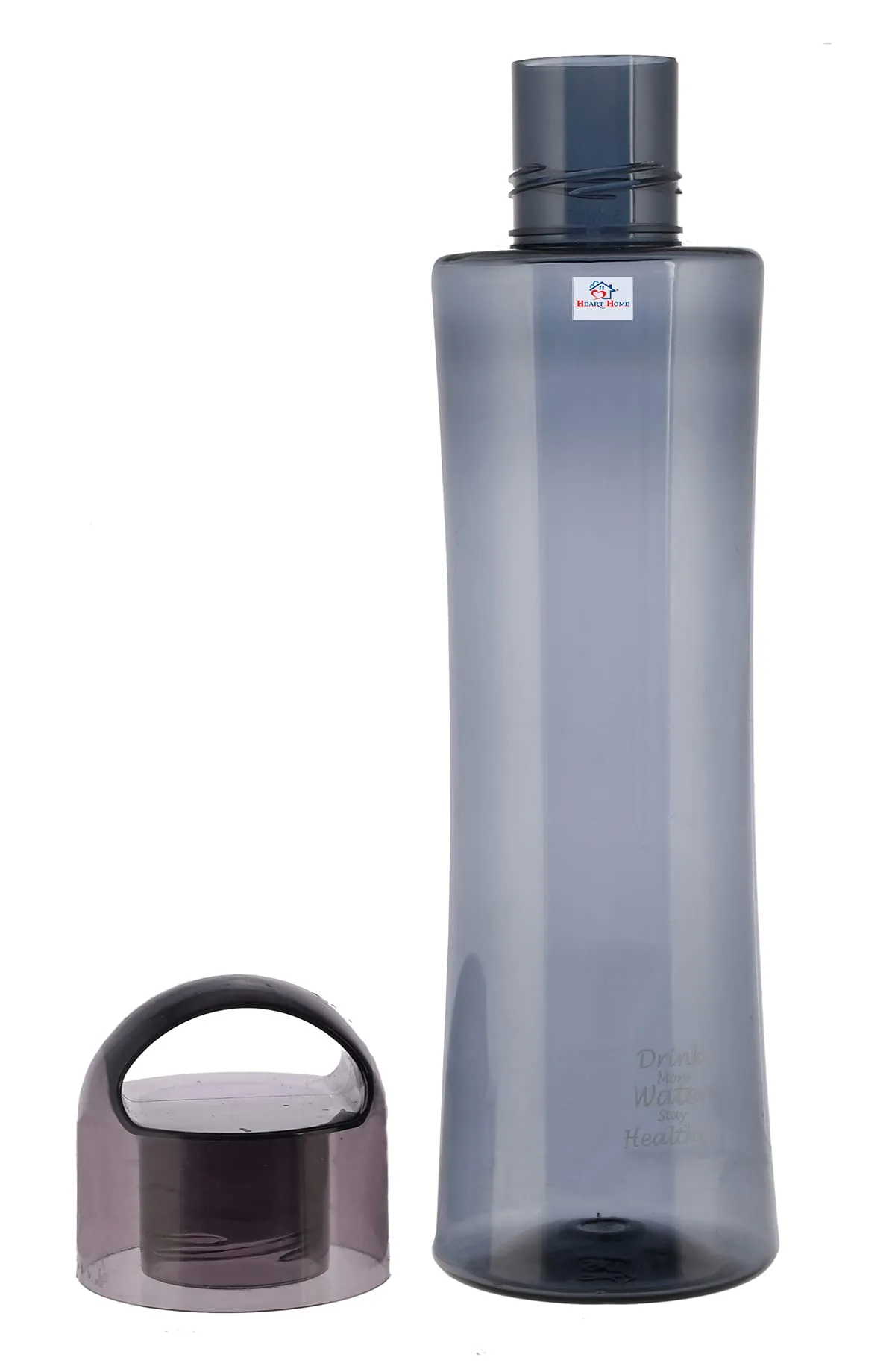Heart Home Plastic Water Bottle- 1 Litre, Pack of 4 (Blue & Grey)